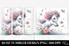 Cute Baby Unicorn Tumbling with Spring Petals | 20 Oz Product Image 1