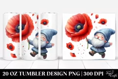 Floating Gnome with Poppy | 20 Oz Tumbler Product Image 1