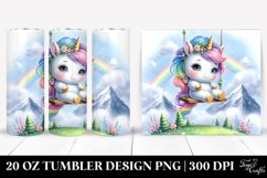 Baby Unicorn Playing on Swing | 20 Oz Tumbler Product Image 1