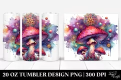 Vibrant Magical Celestial Mushroom 20 Oz Tumbler Product Image 1