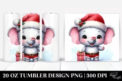 Baby Elephant with Santa Hat 20 Oz Tumbler Product Image 1