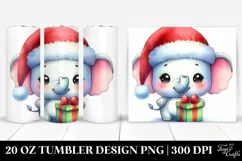 Baby Elephant with Santa Hat 20 Oz Tumbler Product Image 1