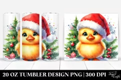 Expressive Baby Duck with Santa Hat 20 Oz Tumbler Product Image 1