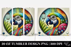 Colorful Parrot Clipart 20 Oz Tumbler Product Image 1
