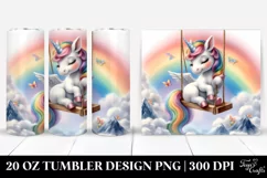 Baby Unicorn Playing on Swing | 20 Oz Tumbler Product Image 1