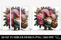 Detailed Gnome and Rhododendron Bouquet | 20 oz Tumbler Product Image 1