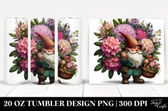 Detailed Gnome and Rhododendron Bouquet | 20 oz Tumbler Product Image 1