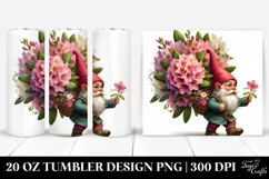 Detailed Gnome with Rhododendron Bouquet | 20 oz Tumbler Product Image 1
