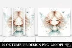 Whimsical Smiling Fairy Clipart, Transparent 20 Oz Tumbler Product Image 1