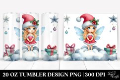 Watercolor Fairy with Santa Hat 20 Oz Tumbler Product Image 1