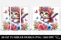 Cute Baby Cat Jumping | 20 oz Tumbler Product Image 1