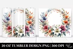 Colorful Watercolor Wreath | 20 Oz Tumbler Product Image 1