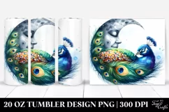 Colorful Peacock Sleeping on the Moon Tumbler Product Image 1