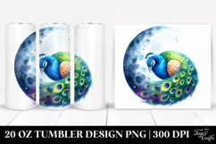 Sleeping Peacock on the Moon | 20 oz Tumbler Product Image 1