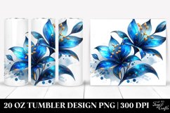 20 Oz Tumbler Sublimation | Glossy Lobelia with Watercolor Product Image 1