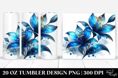 20 Oz Tumbler Sublimation | Glossy Lobelia with Watercolor Product Image 1