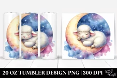 Sleeping Lamb on the Moon | 20 oz Tumbler Product Image 1