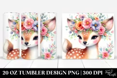 Cartoon-Style Cute Deer | 20 oz Tumbler Product Image 1