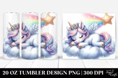 Baby Unicorn Napping on Cloud | 20 Oz Tumbler Product Image 1