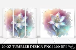 Shiny Pastel Snowdrop Clipart, High-Res 20 Oz Tumbler Product Image 1