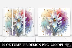 Shiny Pastel Snowdrop Clipart, High-Res 20 Oz Tumbler Product Image 1