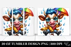 Cute Expressive Cow 20 Oz Tumbler Product Image 1