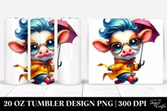 Cute Expressive Cow 20 Oz Tumbler Product Image 1