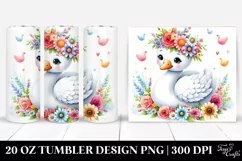 Colorful Flower Crown Swan | 20 oz Tumbler Product Image 1