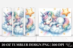 Baby Unicorn Napping on Cloud | 20 Oz Tumbler Product Image 1
