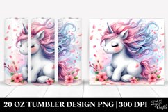 Watercolor Baby Unicorn Spring Petals | 20 Oz Tumbler Product Image 1