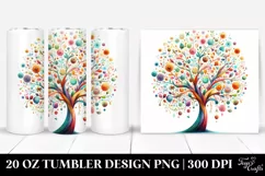 Whimsical Colorful Tree Tumbler | 20 Oz Tumbler Product Image 1
