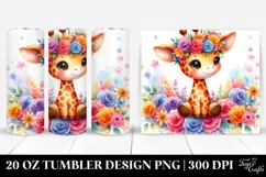 Colorful Giraffe Flower Crown | 20 oz Tumbler Product Image 1
