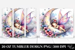 Colorful Fairy Napping Moon | 20 Oz Tumbler Product Image 1