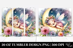 Colorful Fairy Napping Moon | 20 Oz Tumbler Product Image 1