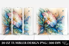 Abstract Stained Morning Glory 20 Oz Tumbler Product Image 1
