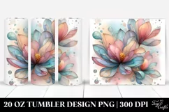 Abstract Magnolia Watercolor Splash 20 Oz Tumbler Product Image 1
