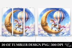 Cute Unicorn Pirouetting Crescent Moon | 20 Oz Tumbler Product Image 1