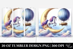 Cute Unicorn Pirouetting Crescent Moon | 20 Oz Tumbler Product Image 1