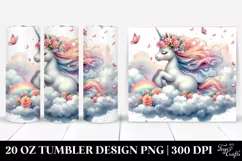 Spring Petals Baby Unicorn | 20 Oz Tumbler Product Image 1
