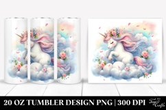Cute Baby Unicorn with Spring Petals | 20 Oz Tumbler Product Image 1