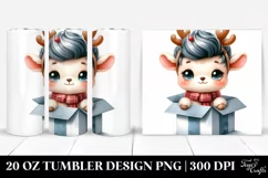 Expressive Baby Lamb with Reindeer Horns 20 Oz Tumbler Product Image 1