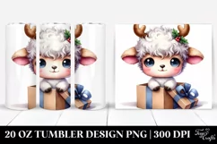 Adorable Baby Lamb with Christmas Lights, Transparent 20 Oz Product Image 1