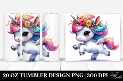 Modest Unicorn Runs, Transparent 20 Oz Tumbler Product Image 1
