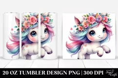 Modest Unicorn Runs, Transparent 20 Oz Tumbler Product Image 1