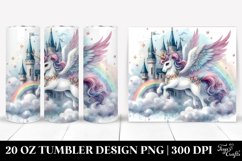 Cute Unicorn Enchanted Castle Sky | 20 Oz Tumbler Product Image 1