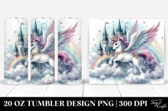 Cute Unicorn Enchanted Castle Sky | 20 Oz Tumbler Product Image 1