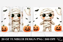 Funny Halloween Clipart, Mummy 20 Oz Tumbler Product Image 1
