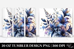 Gloss Lobelia Material Watercolor Splash | 20 Oz Tumbler Product Image 1