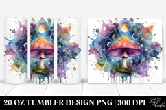 Vibrant Celestial Mushroom Clipart 20 Oz Tumbler Product Image 1