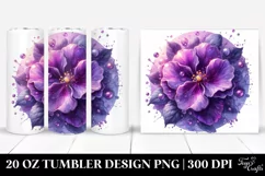 Shiny Violet Watercolor Splash Tumbler | 20 oz Tumbler Product Image 1